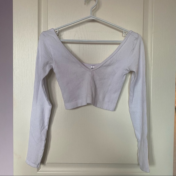 Urban Outfitters white ribbed longsleeve - Picture 1 of 3